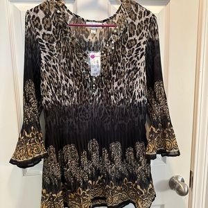 Dressbarn Black Gold Top size 1X